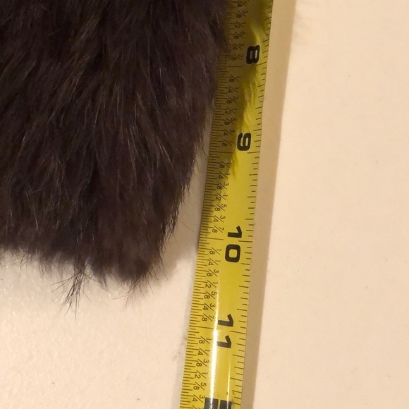 Kathrine Banlay size XL brown updated rabbit fur & knit vest  hook & eye closure - Picture 6 of 12